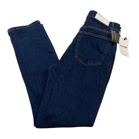 Re/Done Jeans Womens 28 Blue Rigid Like 70s Straight‎ Dark Wash Denim High Rise - Picture 1 of 10